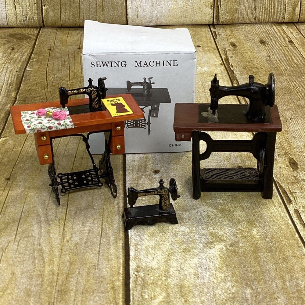 Vintage Dollhouse Miniature Sewing Machine Lot Furniture Decor